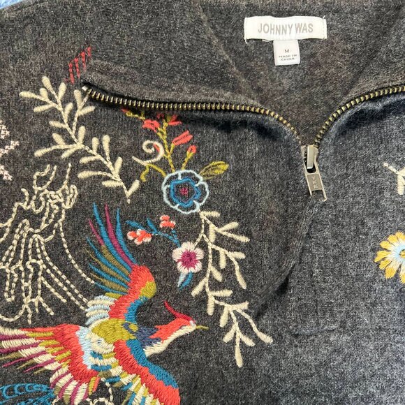 Johnny Was Dreamer Zip Front Cashmere Pullover - Picture 4 of 5